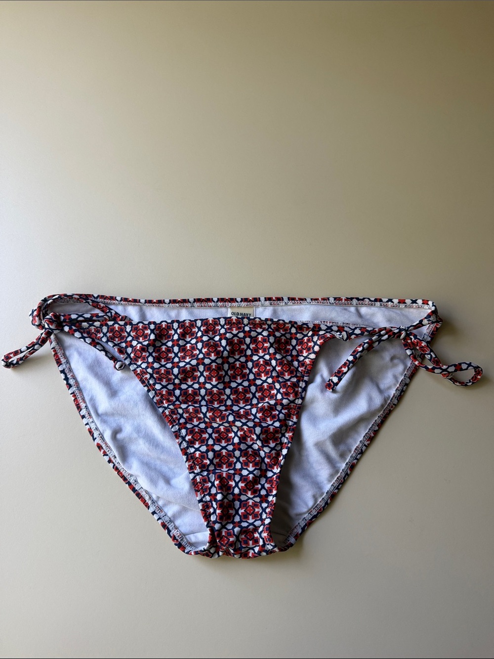 Old Navy Side Tie Bikini Bottom in Red, White & Blue Print